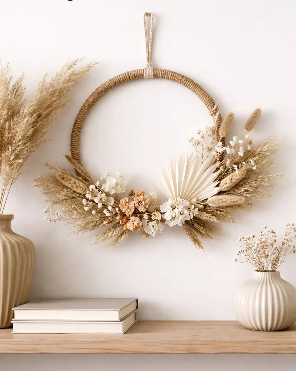 Handgemaakte decoratie met droogbloemen