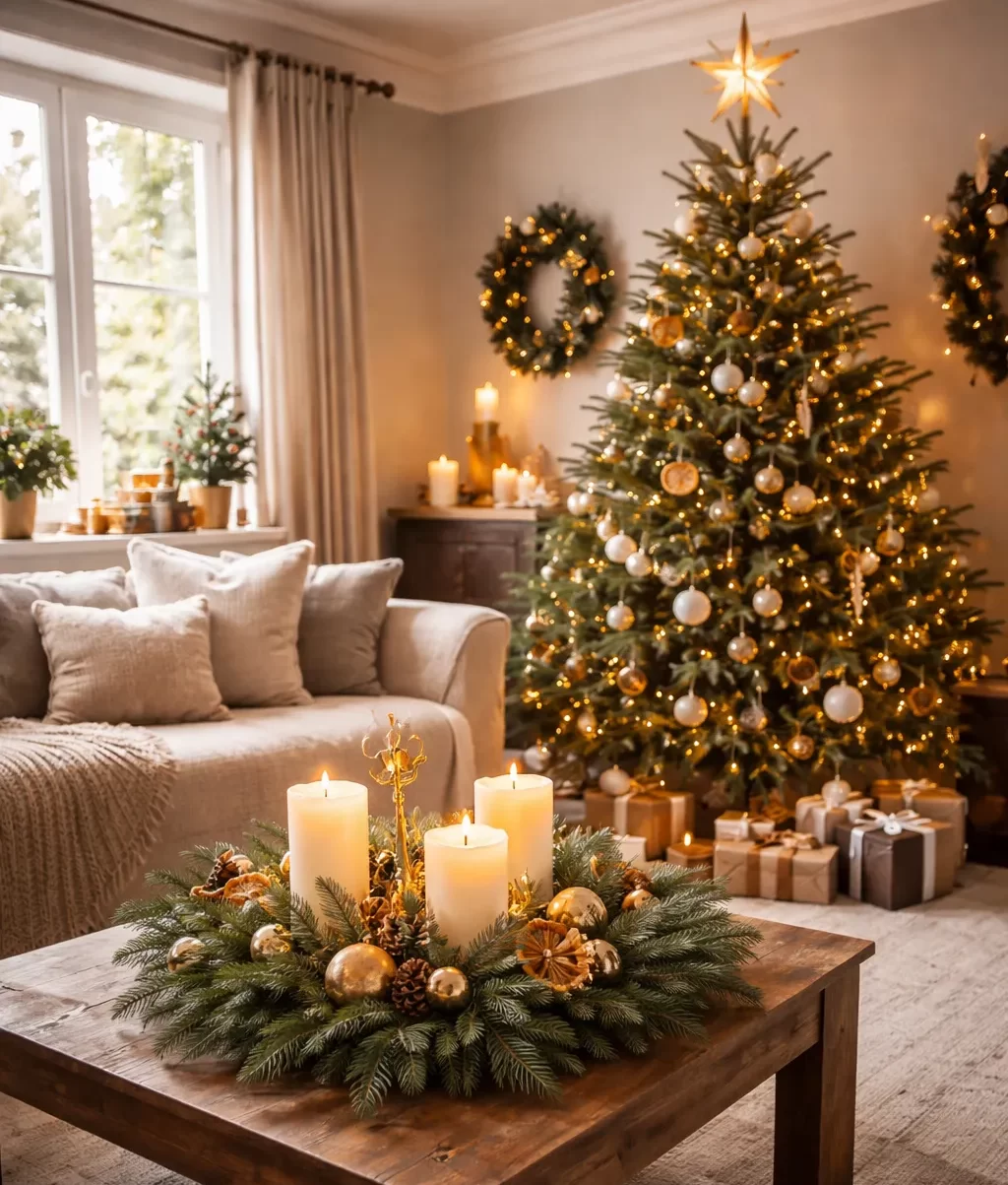 Gezellige kerstdecoratie voor een warm en sfeervol huis.